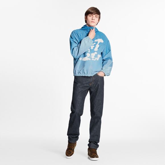 Louis Vuitton Virgil Abloh Monogram Cloud Blue Logo Anorak Windbreaker Jacket 48 - Picture 5 of 16